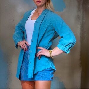 NWOT M Westbound 100% cotton long sleeve button up blouse